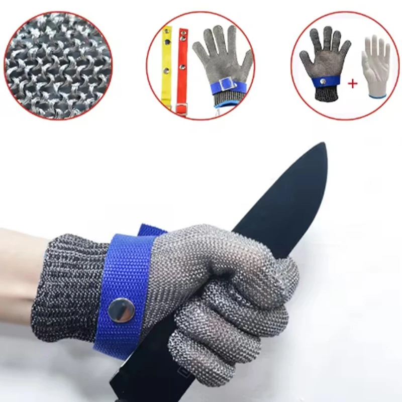 Multi-Purpose Metal Mesh Anti-Cut Gloves for Work & Kitchen Multi-Purpose Metal Mesh Anti-Cut Gloves for Work & Kitchen